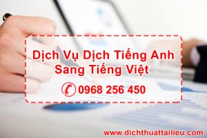 Dịch Vụ Dịch Tiếng Anh Sang Tiếng Việt