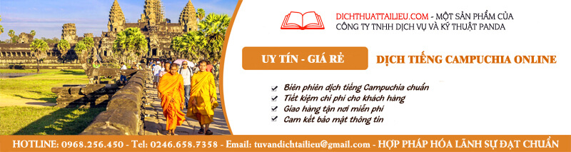 Cam kết chính sách bảo mật thông tin dịch tiếng Campuchia