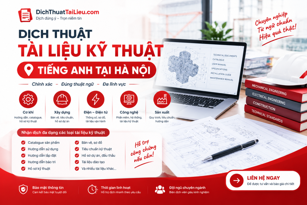 Dịch thuật tài liệu kỹ thuật tiếng Anh tại Hà Nội