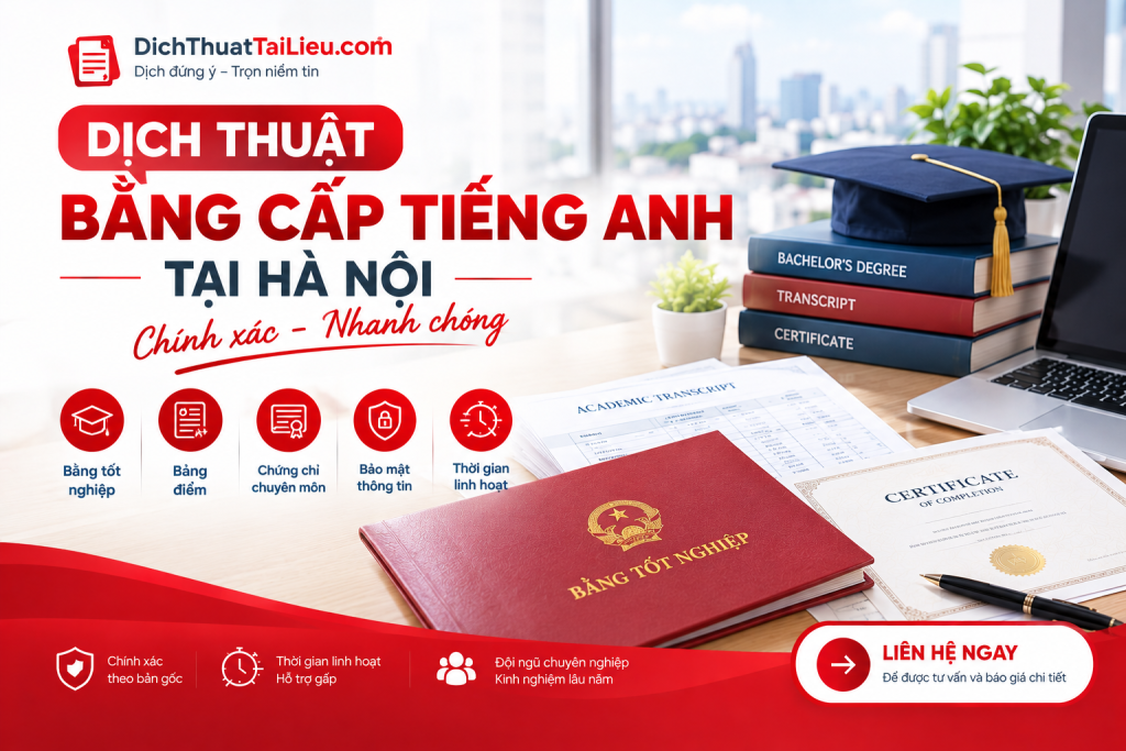 Dịch thuật bằng cấp tiếng Anh tại Hà Nội